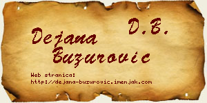 Dejana Buzurović vizit kartica